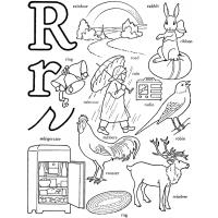 Letter R coloring pages