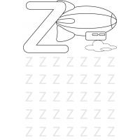 Letter z coloring pages