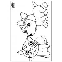 Cat and dog coloring pages