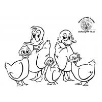 Five little ducks coloring pages