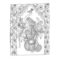 Peacock feathers coloring pages