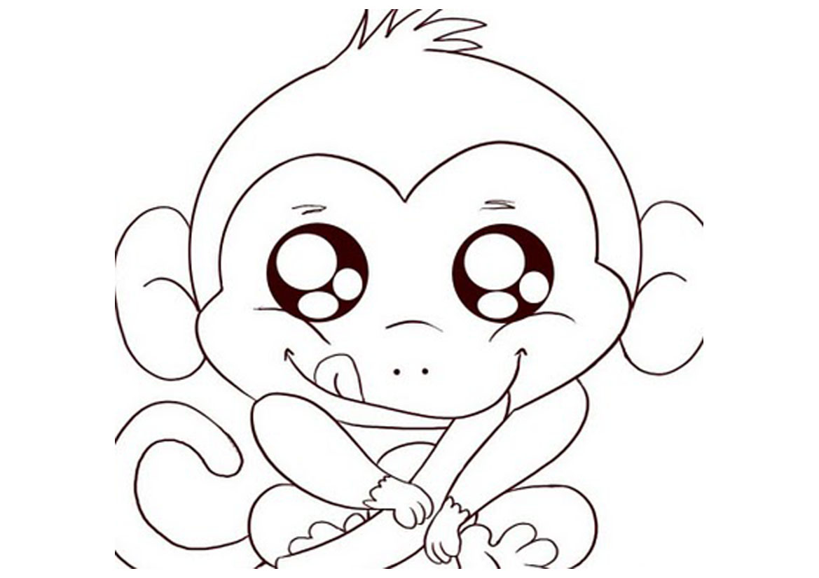 Monkey coloring pages to download and print for free