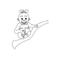 Baby monkey coloring pages