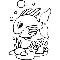 Simple fish coloring pages