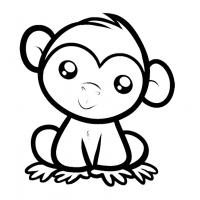 Cute monkey coloring pages