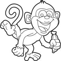 Cute monkey coloring pages