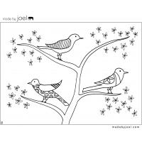 Winter bird coloring pages