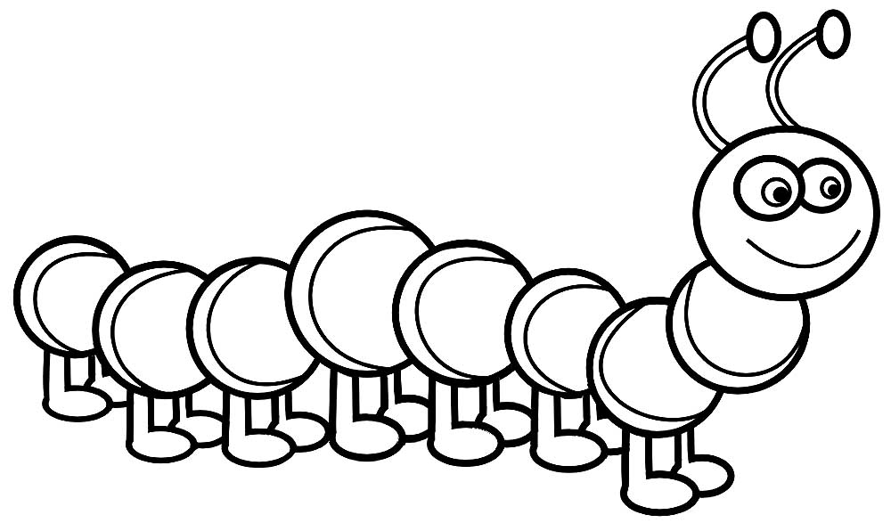 Caterpillar coloring pages to download and print for free