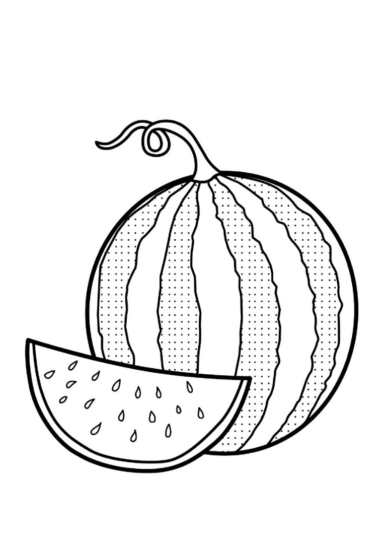 Download Watermelon coloring pages to download and print for free