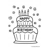 Birthday cake coloring pages