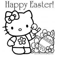 Hello kitty easter coloring pages