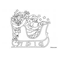 Santa in sleigh coloring pages