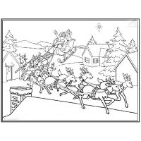 Santa in sleigh coloring pages