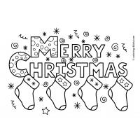 Happy christmas coloring pages