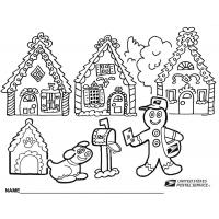 Christmas gingerbread coloring pages