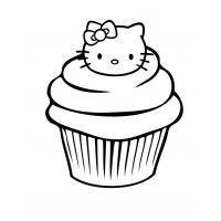Birthday cupcake coloring pages
