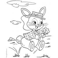 Bunny easter coloring pages