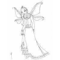 Christmas fairy coloring pages