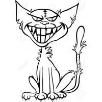 Halloween scary cat coloring pages