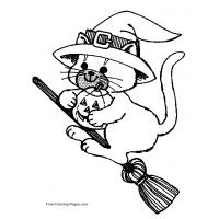 Halloween scary cat coloring pages